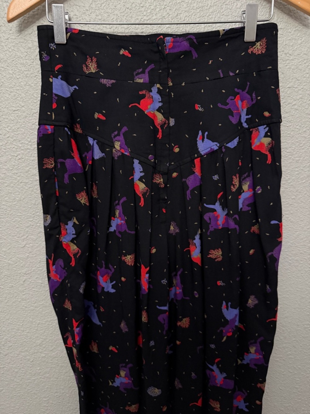 Vtg Rare Barboglio Pleated Equestrian Print Trousers Size 6 Whimsy - Picture 5 of 8